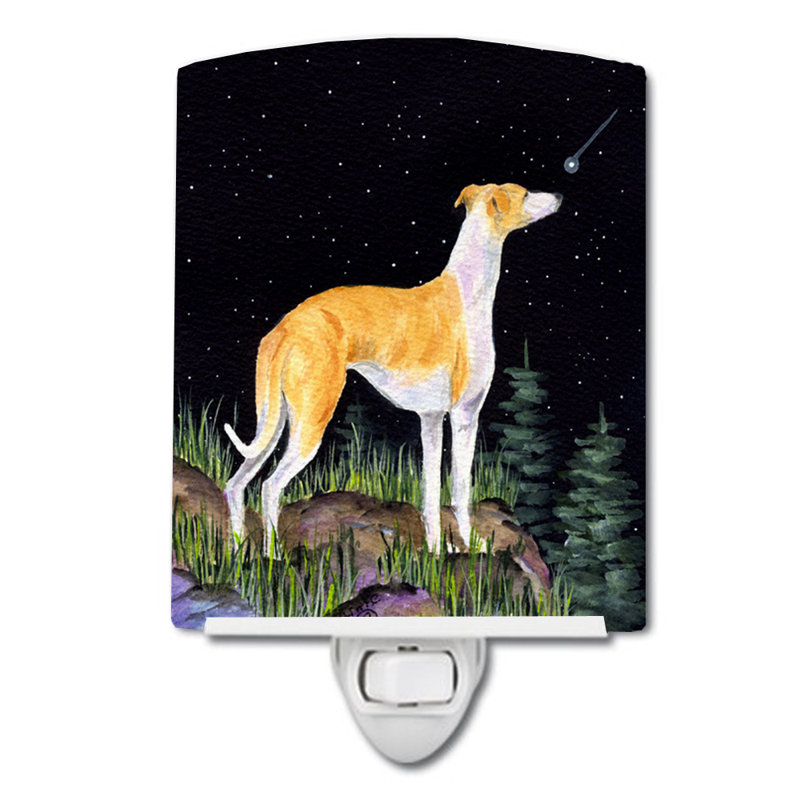 Éclairage de nuit en céramique starry whippet