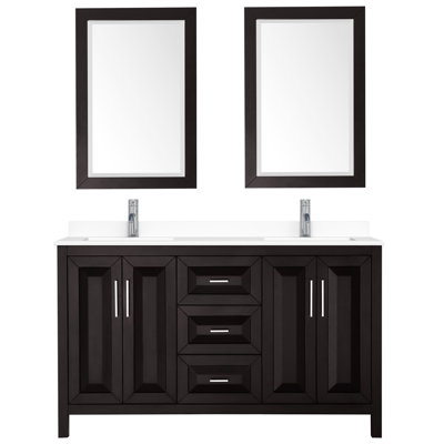 Daria Double Bathroom Vanity Set with Mirror