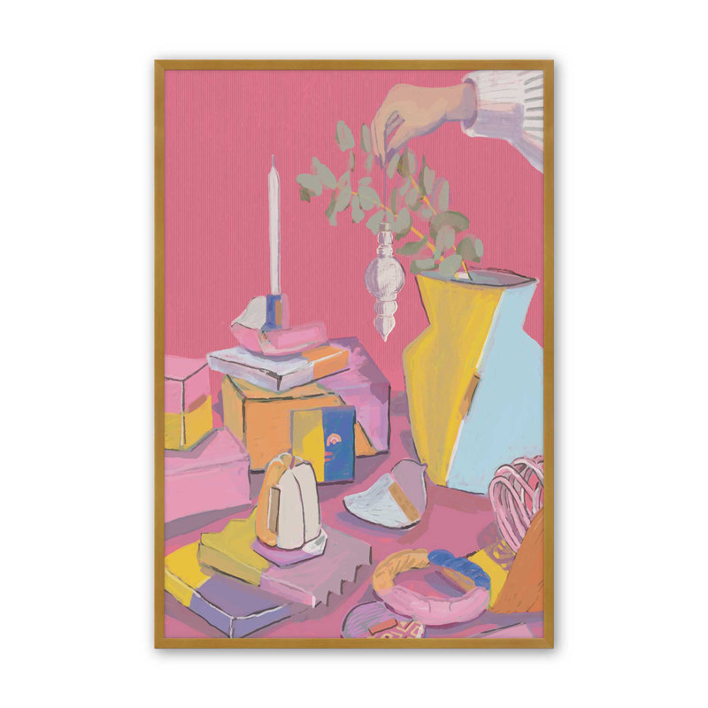 «Still Life 78» par Garima Dhawan, reproduction, H 16 po x l 12 po, Cadre à joints visibles, Doré