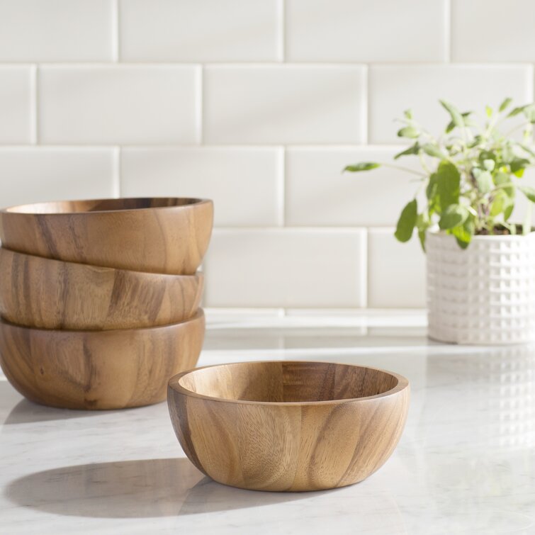 Individual Wood Salad Bowl Set of 4