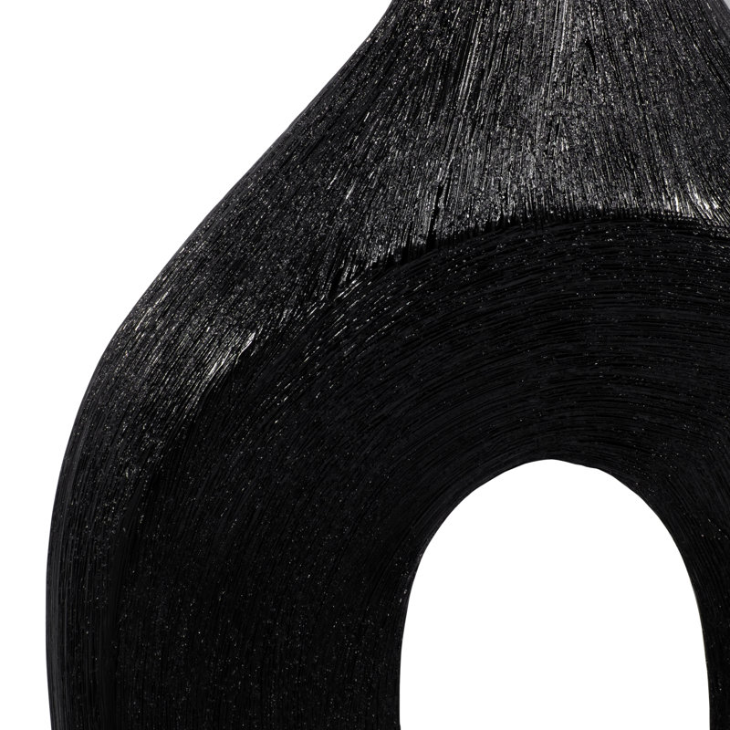Ethean Decorative Stoneware Ceramic Vase with Sculptural Modern Silhouette and Textured Oval Body for Contemporary Display Appeal