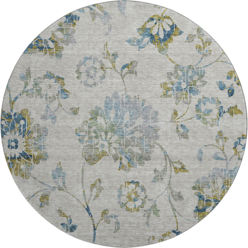 Premium Machine Washable Prisco Taupe Rug, Round 8'