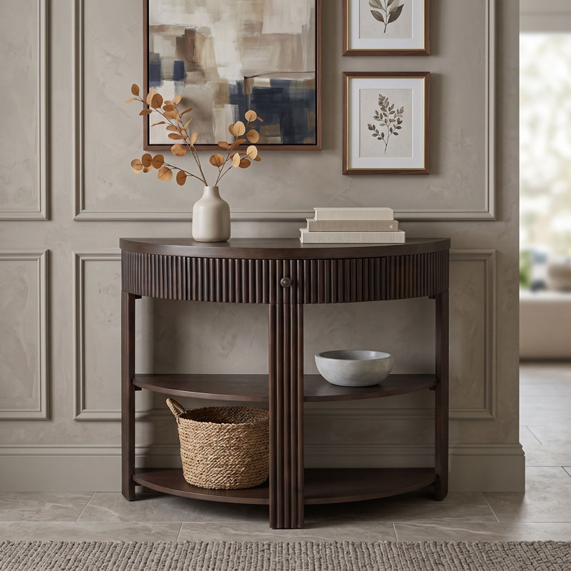 Console avec tiroir et tablettes, Espresso