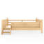 Grand lit au sol avec bibliothèques de rangement, lit en bois massif pour enfants avec de jolis escaliers et garde-corps, aucun sommier nécessaire, naturel clair-1893249842-1882690437
