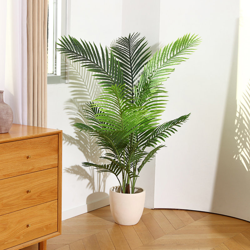 Palmier artificiel 55 po en pot noir Adcock, H 55 po x l 35 po x P 35 po