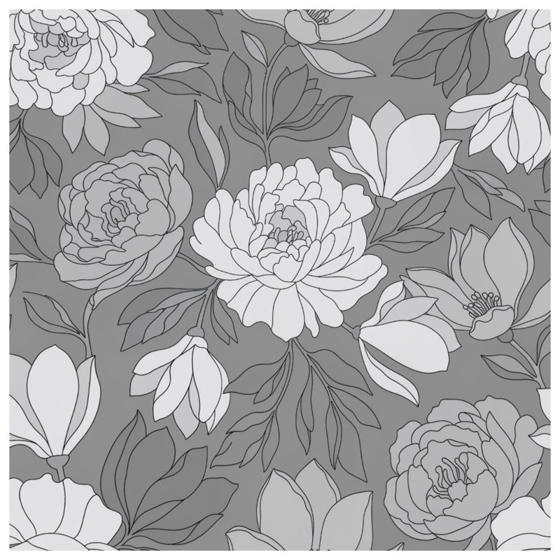 Housses de couette à motif pivoine magnolia, Très grand lit