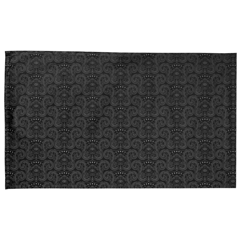 Serviette de thé à motif troisième œil, Sergé de coton, Noir