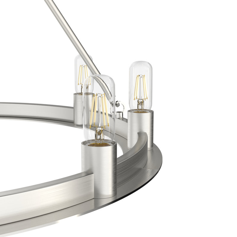 9 - Light Unique Wagon Wheel Chandelier, Silver