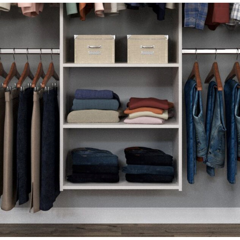Grid 48'' - 96'' Closet System, White