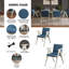 Chaise avec accoudoirs en lin bleu Nawatha