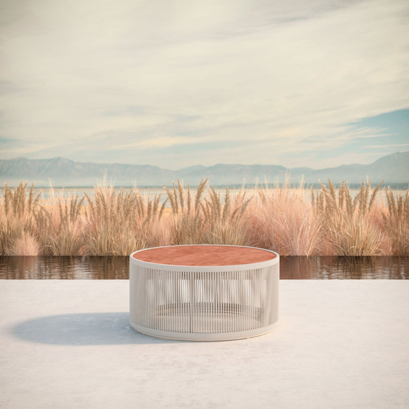 Malta Round Coffee Table Dekton Top, Birch, Helena