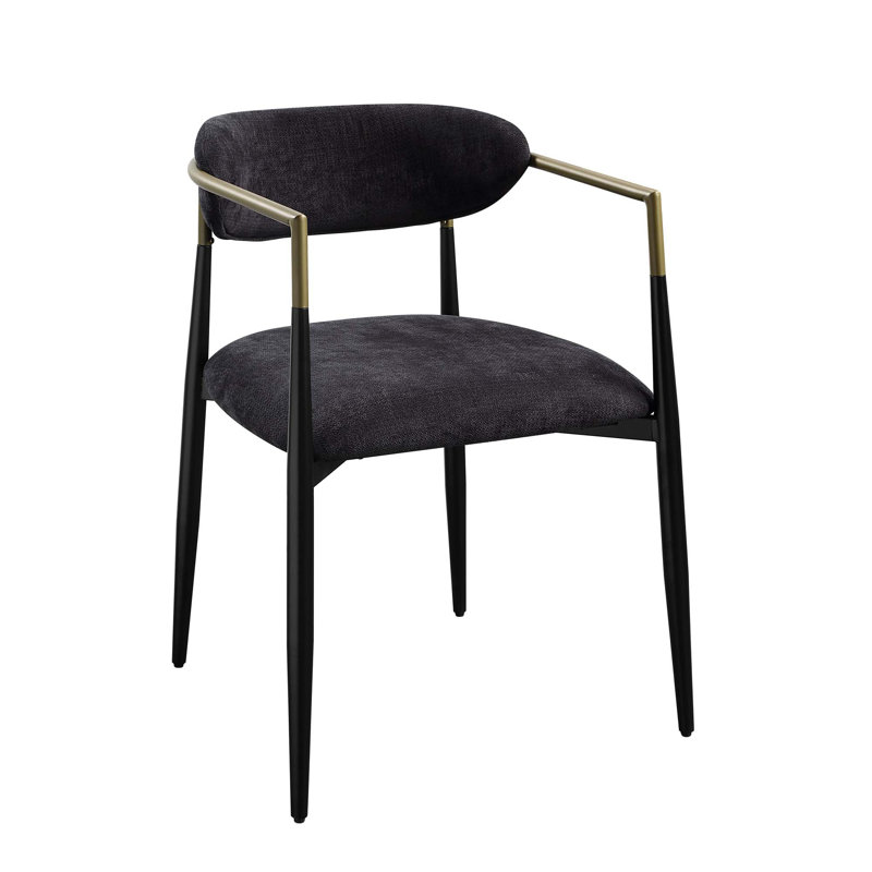 Chaise d'appoint, ensemble de 2, Chenille noir