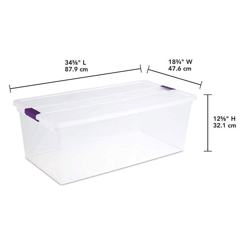 Sterilite Clear View Storage Container Tote w/ Latching Lid