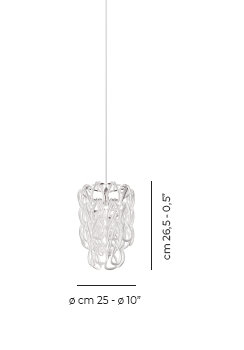Minigiogali Suspension 25 Crystal Transparent Matt Bronze 1 G9 Ul, Glossy Chrome, White