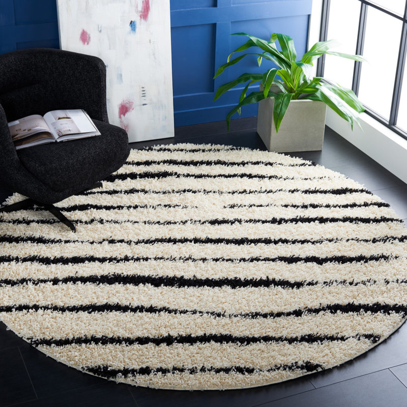 Glenvil Shag 600 Performance Abstract Rug, Round 6'7"