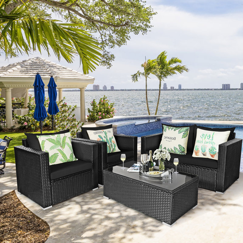 4 - Person Patio Conversation Set with Cushions