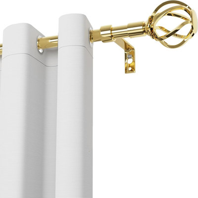 Natural 80 cm to 156 cm Single Curtain Pole 1.6 cm