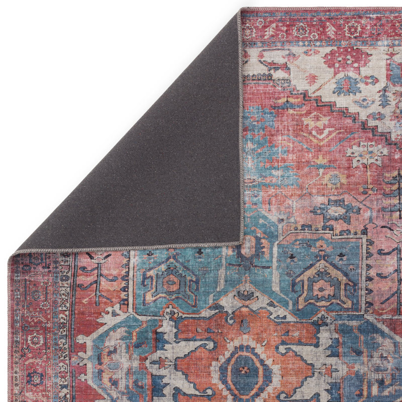 Mason Shiva Flatweave Red/Blue Rug, Rectangle 120 x 170cm
