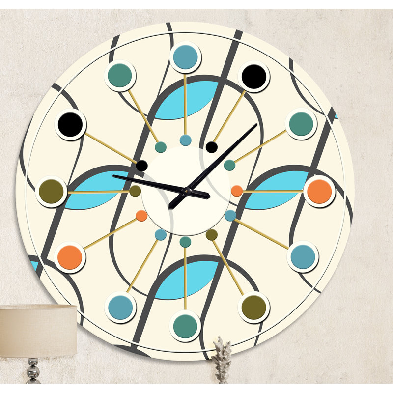 Horloge murale rétro Mid-Century, Moyenne