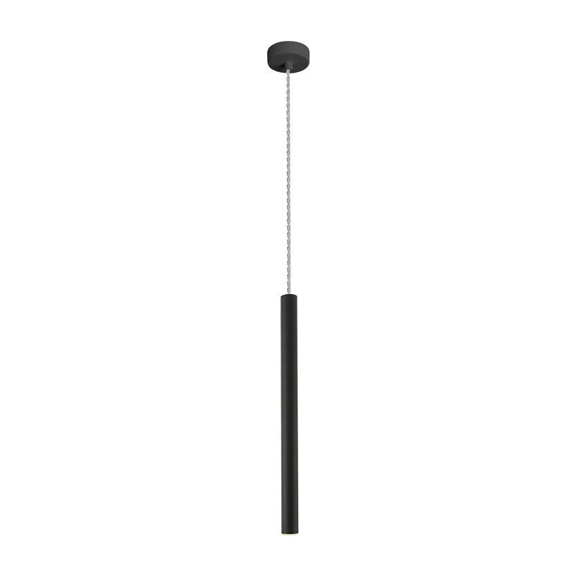 Reinerton 1 - Light Matte Black LED Cylinder Pendant
