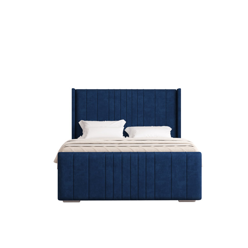 Denzel Upholstered Bed , Super King (6'), Parliament Blue