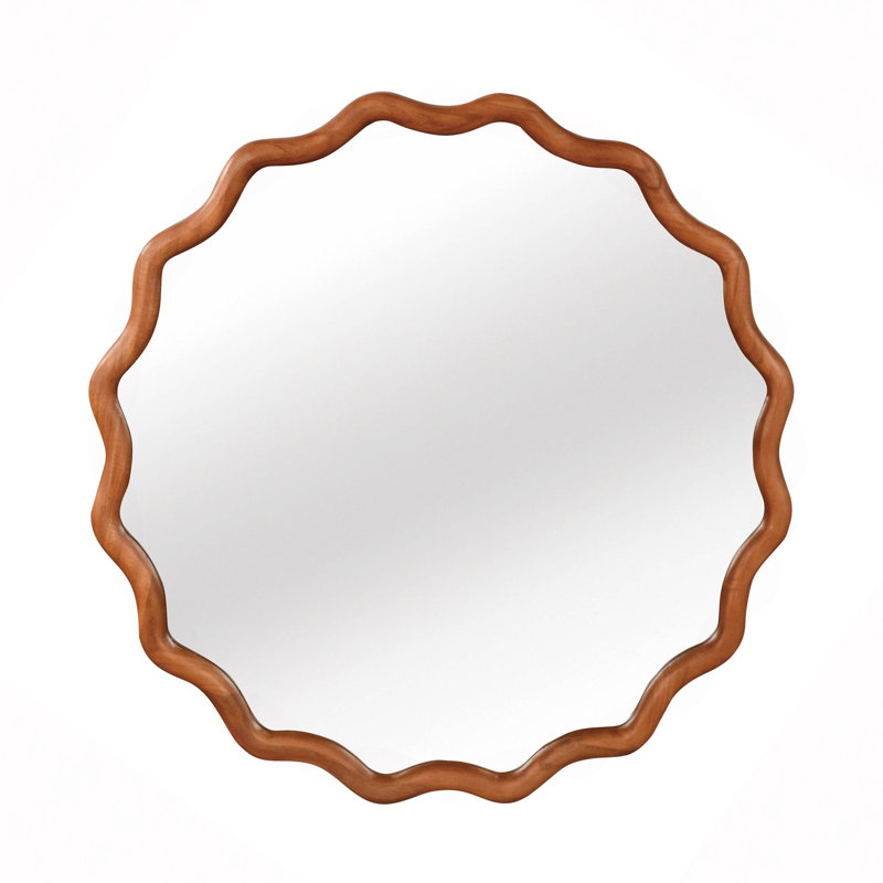 Miroir décoratif rond 30 po, Yellow Brown