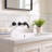 Modern Wall Mounted 2-handle Bathroom Sink Faucet in Matte Black, Solid Brass-51721082-123300106-94078773
