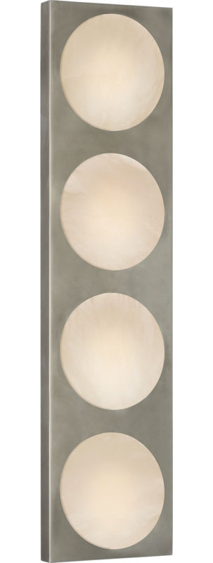 Dichotomy Sconce with Alabaster, 18" H x 4.5" W x 0.75" D, Pewter, 4 Lights