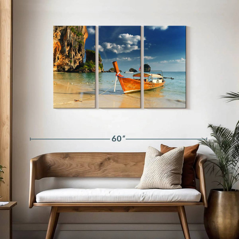 Mehar Boat At Railay Beach, 28" H x 45" W