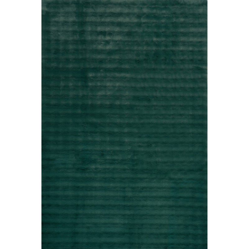 Jeni SuperiorWash Solid Faux Rabbit Machine Washable Area Rug, Rectangle 4' x 6'4"