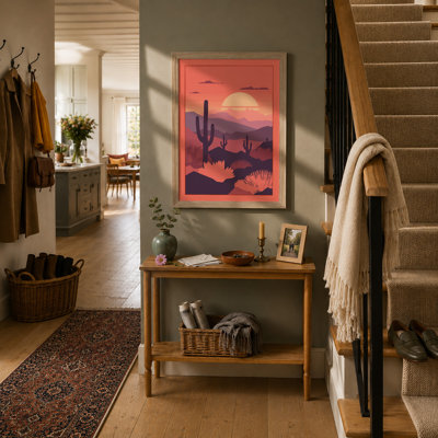 Desert at Sunset Modern - Framed Print