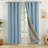 Full Blackout Faux Linen Look Thermal Insulated Grommet Curtains (Set of 2)-811484115-811484112