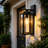 Set of 2 Classic Black Outdoor Wall Lanterns - 14" Weatherproof Metal Sconce with Clear Glass for Porch, Garage & Patio Lighting