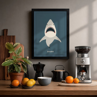 Shark Minimalist - Framed Print