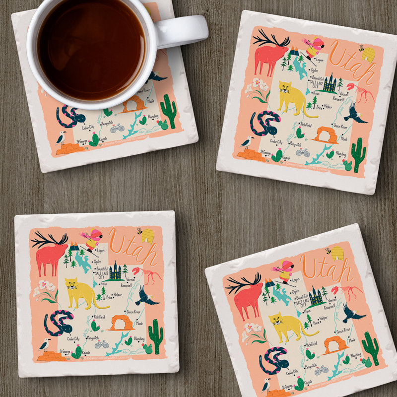 Ensemble de sous-verres 4 pièces Utah Home