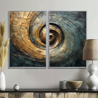 Bronze tourbillon de sagesse tourbillonnante - grandes spirales abstraites, art mural