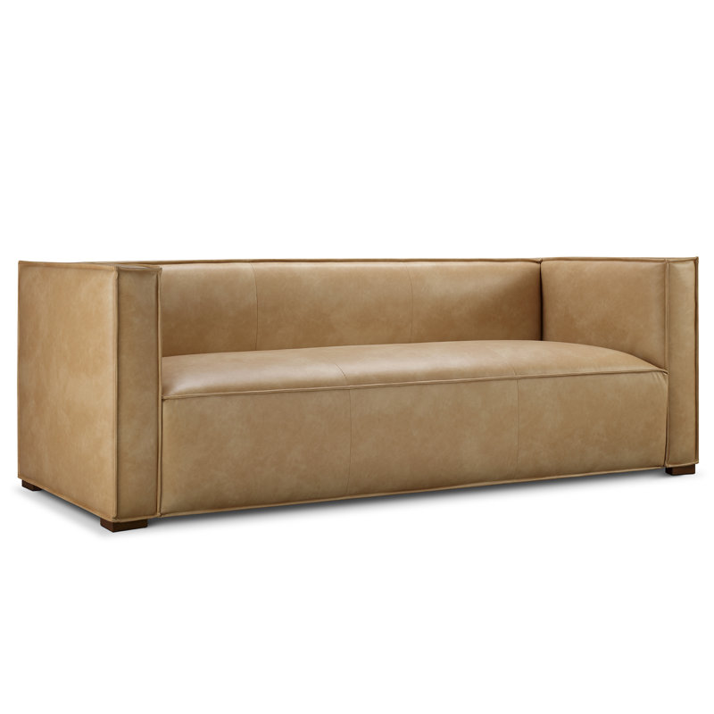 Jayci 83.3'' Faux Leather Sofa, Nude Faux Leather