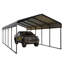 Abri d'auto robuste 12 po x 25 pi avec parois latérales amovibles, toit en acier galvanisé