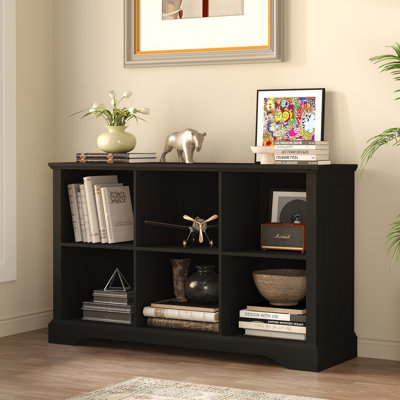 6 - Cube 47.4"W Storage Bookcase Horizontal Bookshelf Organizer with Anti-tip Hardware