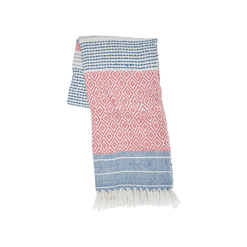 Berkley Hand Woven Throw Blanket, Pink