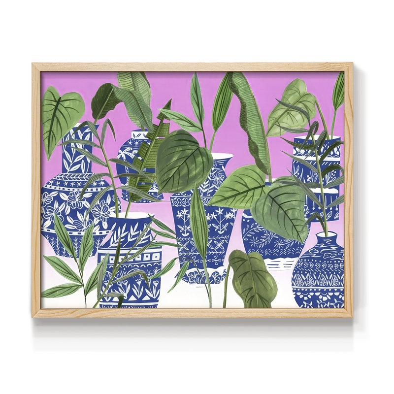 Indigo Palms II - reproduction encadrée - réarmable, H 22 po x l 28 po, Naturel