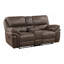 Causeuse de salon moelleuse et moderne avec cadre en bois et microfibre brun-1727921005
