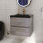Meuble-lavabo mural simple 24 po avec plateau en marbre de culture Aithana
