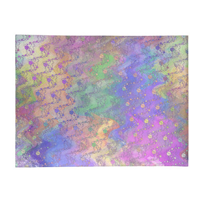 Tapis de planètes et d’étoiles mauve/vert pâle/jaune