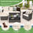 Raelani Wicker 4 - Person Patio Conversation Set with Cushions