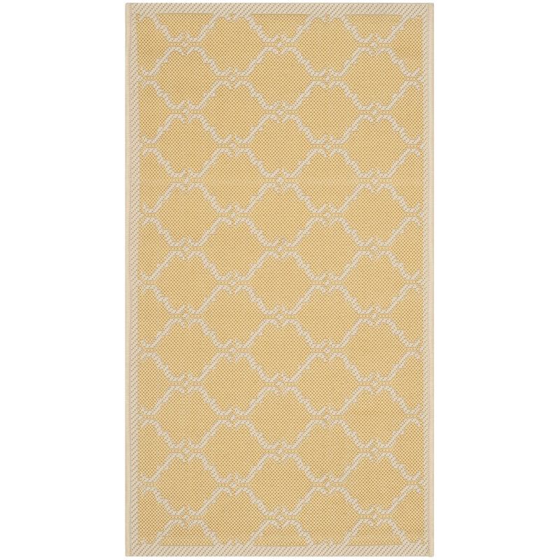 Arneshia Geometric Yellow/Beige Area Indoor/Outdoor Area Rug, Rectangle 8' x 11'