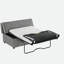 Lit simple escamotable avec repose-pieds pliant avec matelas, lit d'invité convertible, gris foncé