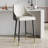 38" H Counter Height Bar Stool, Modern Barrel Counter Stools with Backrest, PU Leather Upholstered Accent Barstools for Kitchen Island-2133204809