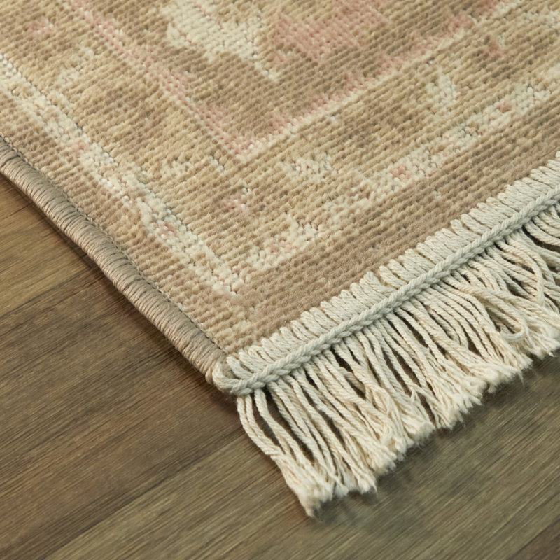 Tapis brun clair / gris recyclé Caro, Rectangle 7 pi 10 po x 10 pi