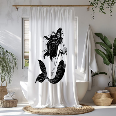 Nautical Mermaid Swim Shower Curtain